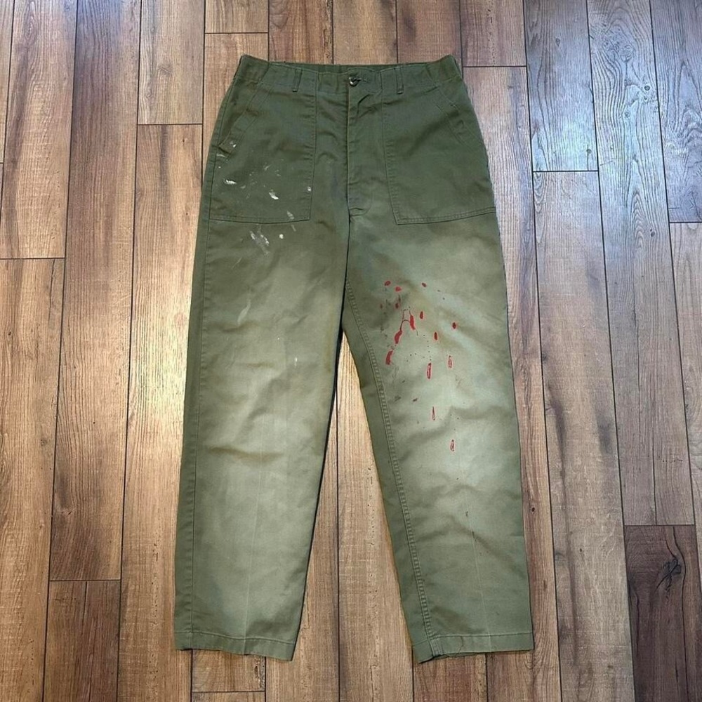 Vintage OG 507 faded green military pants 34 x 32